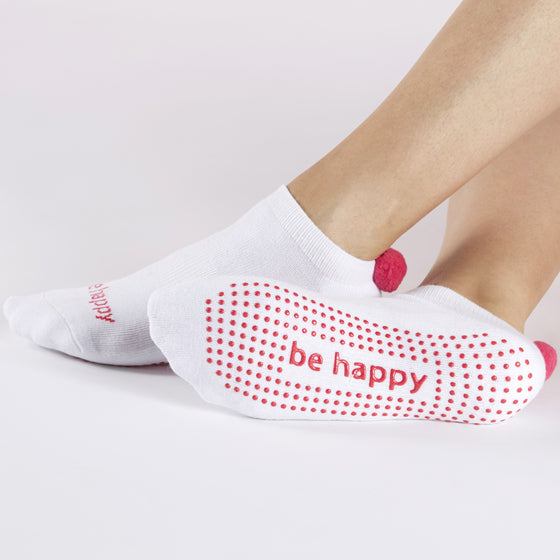 Pom Pom Sticky Be Happy Sock