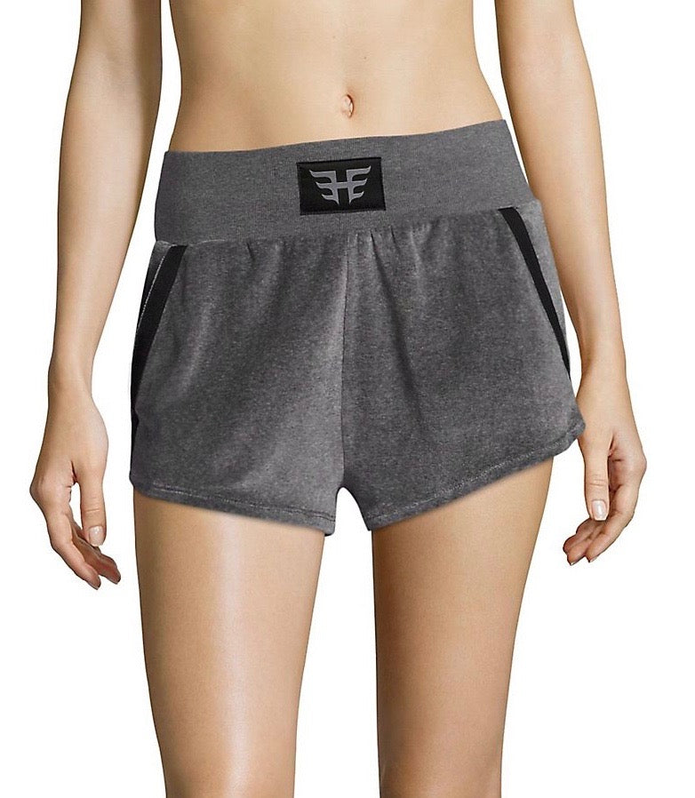 Velour Sport Shorts Gunmetal