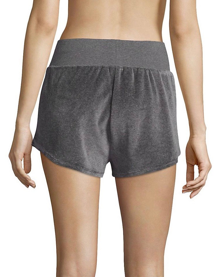 Velour Sport Shorts Gunmetal