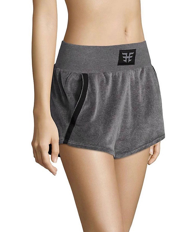 Velour Sport Shorts Gunmetal