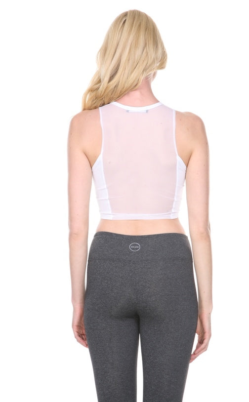 Sheer Back Structured Top