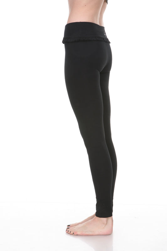 Jersey Fold Over Ruffle Leggings