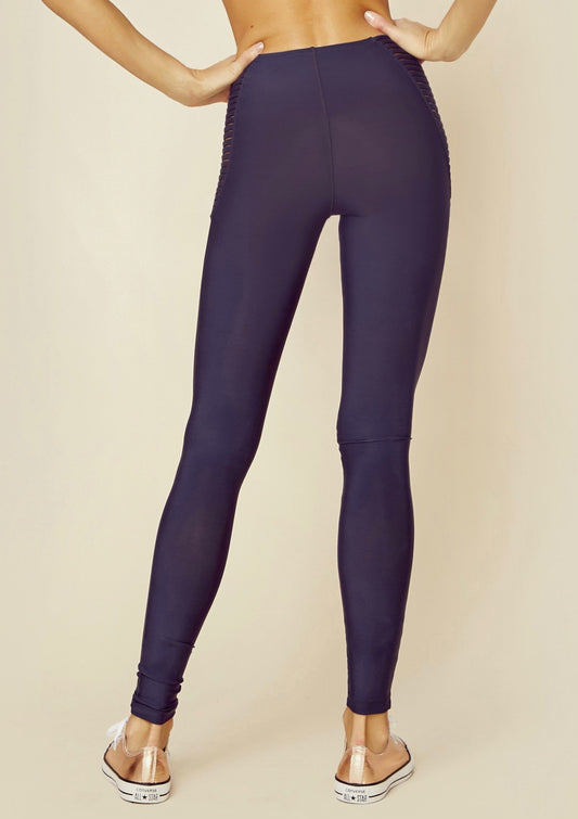 Strappy High Waist Legging Blue