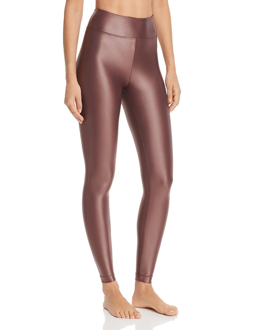 High Waist Lustrous Legging Marsala