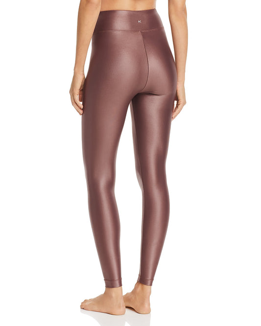 High Waist Lustrous Legging Marsala