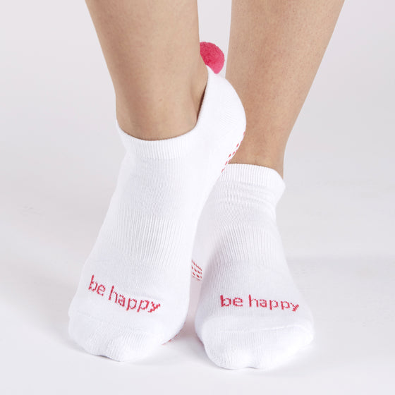 Pom Pom Sticky Be Happy Sock