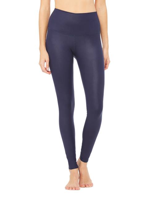 alo High Waisted Ripped Warrior Legging Rich Navy W5555R - Free